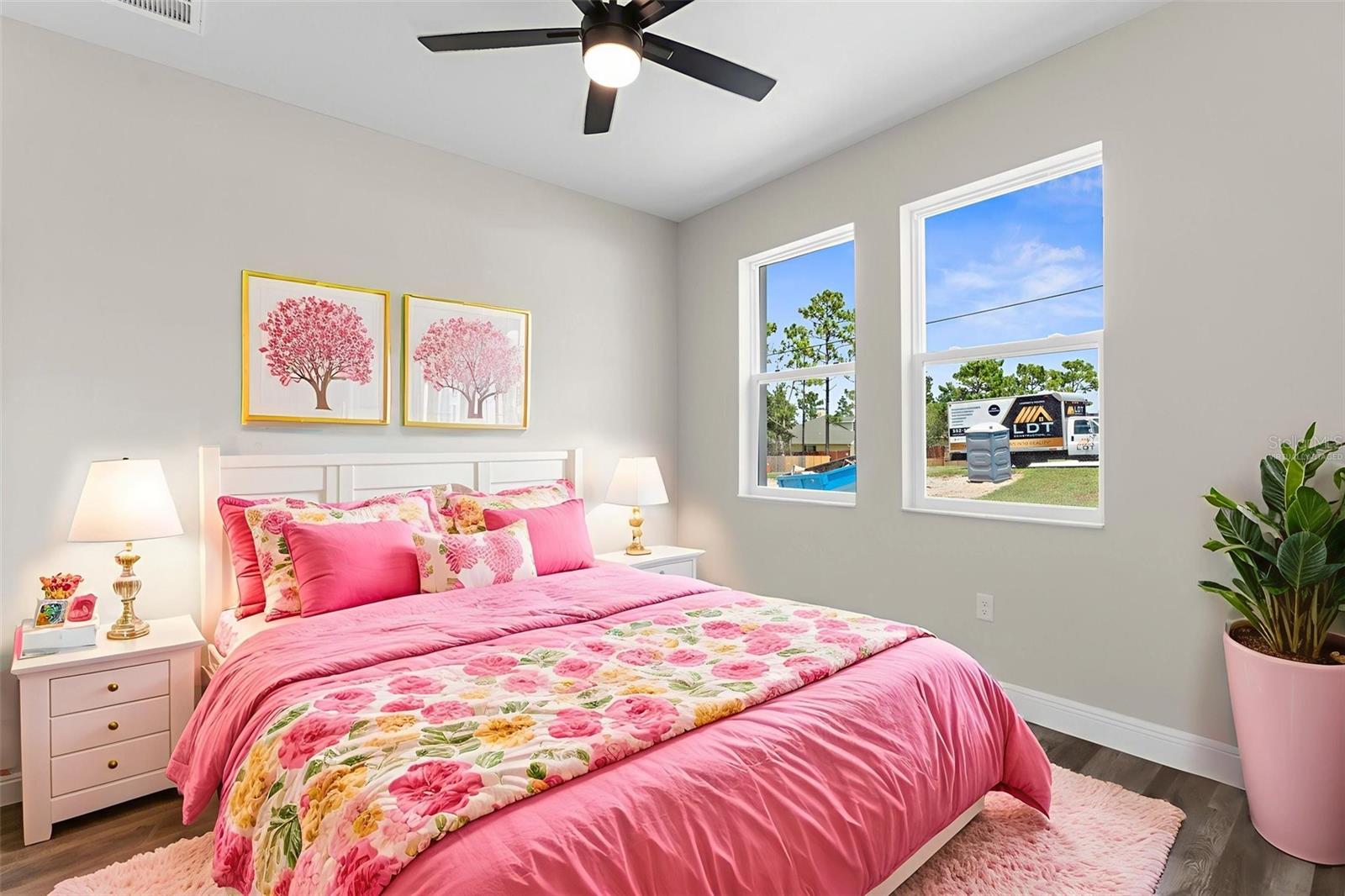 virtually staged bedroom