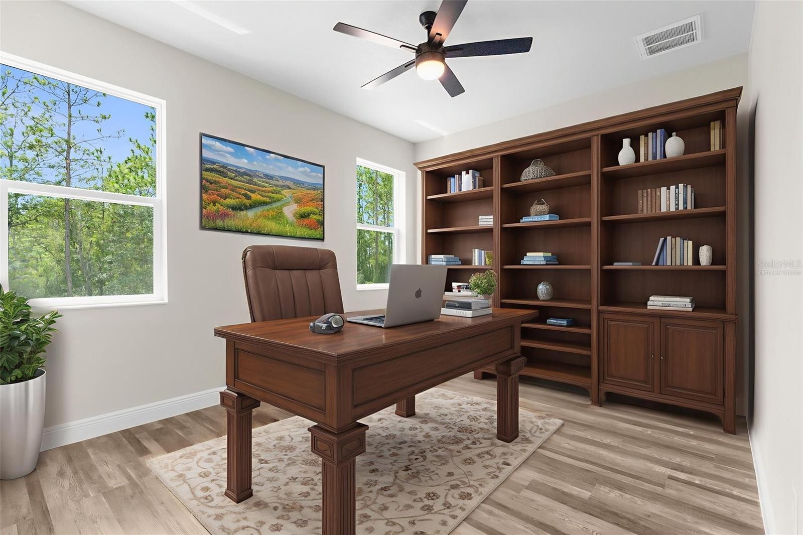 virtually staged office