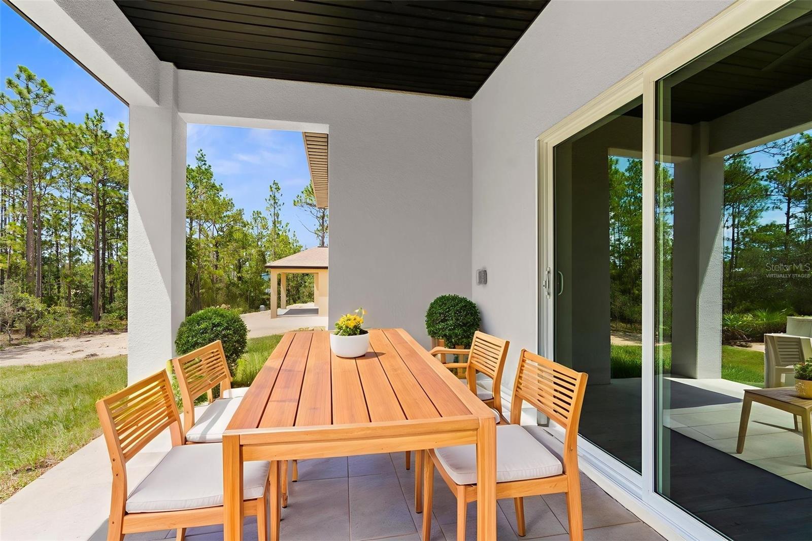 virtually staged back patio