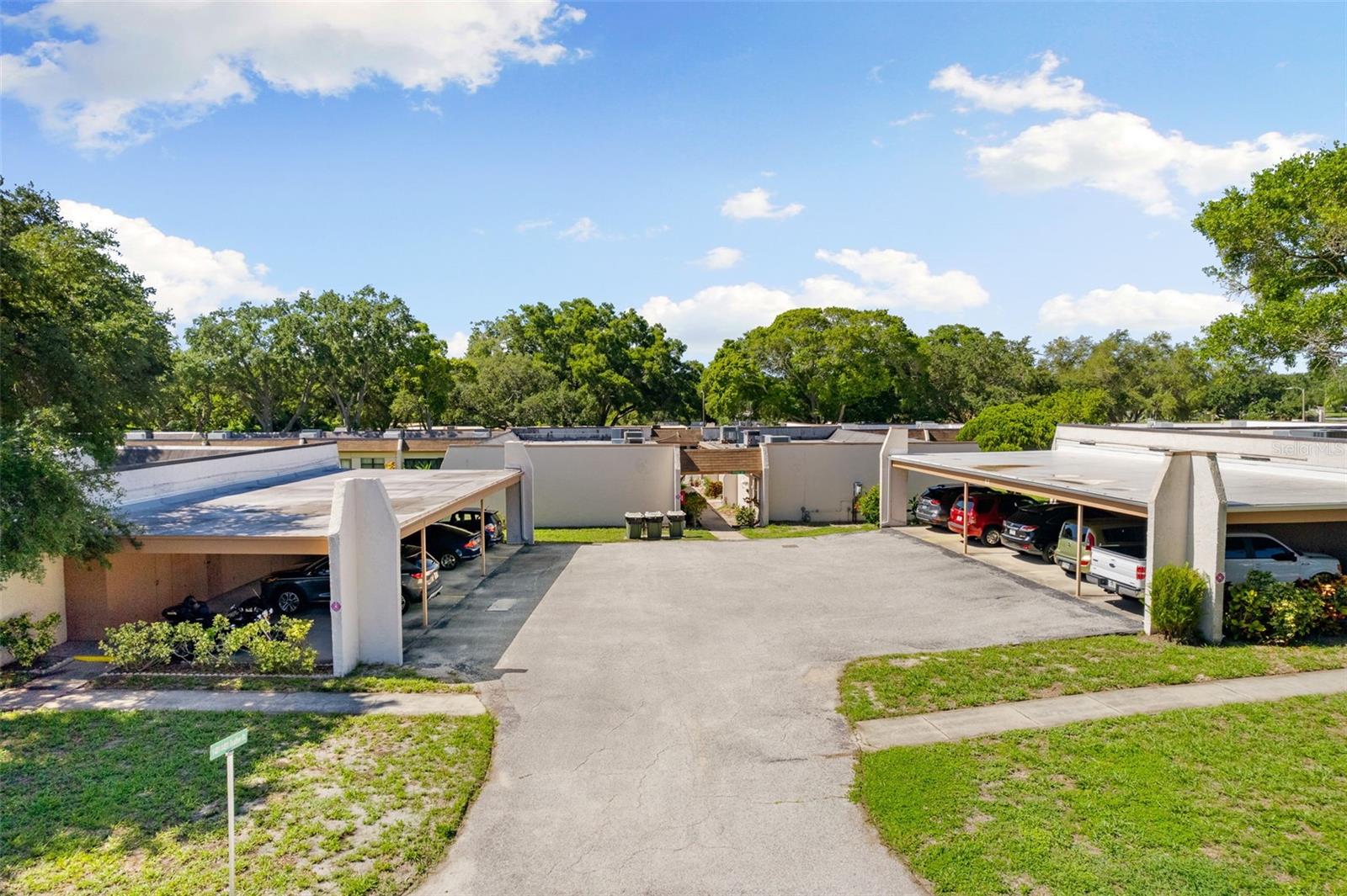 Parking area with storage units
