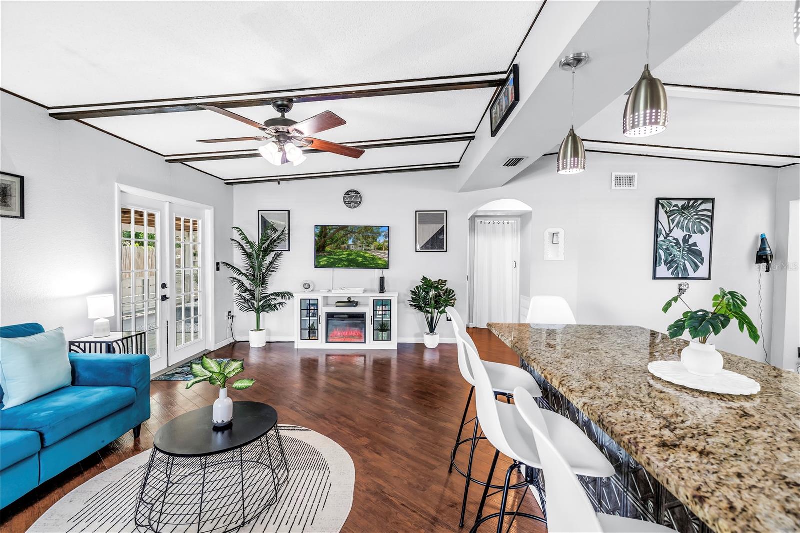 entry way overlooks living space