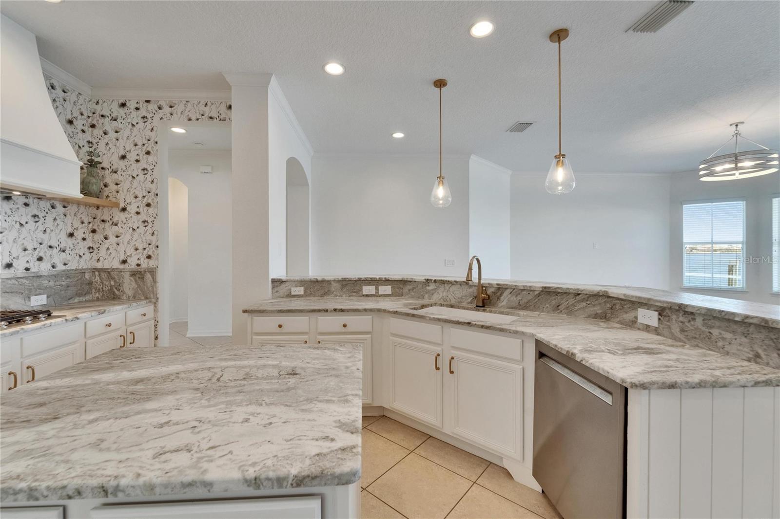 Stunning granite leather countertops
