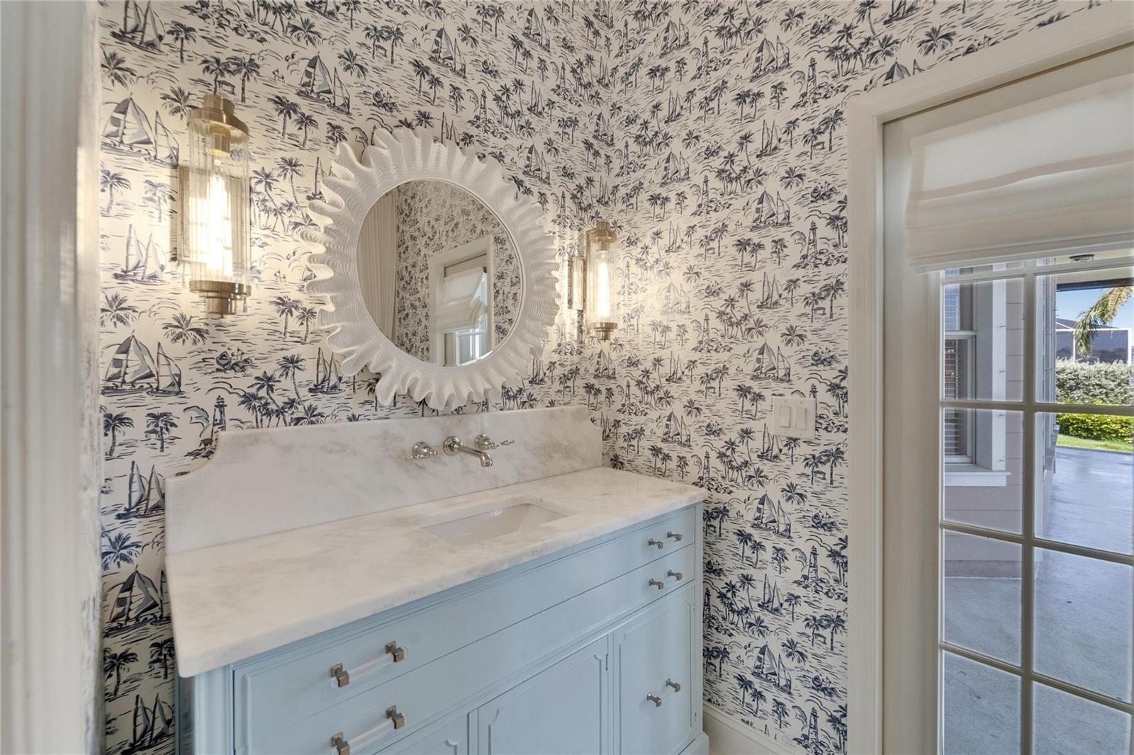 This full bathroom is connected to one of the secondary bedrooms and could be used as well as a future pool bath