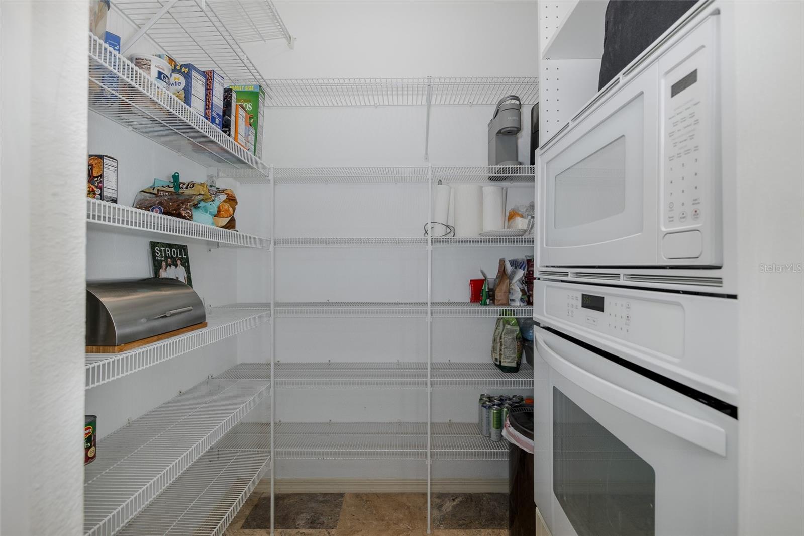 Pantry with wall oven and built in microwave!