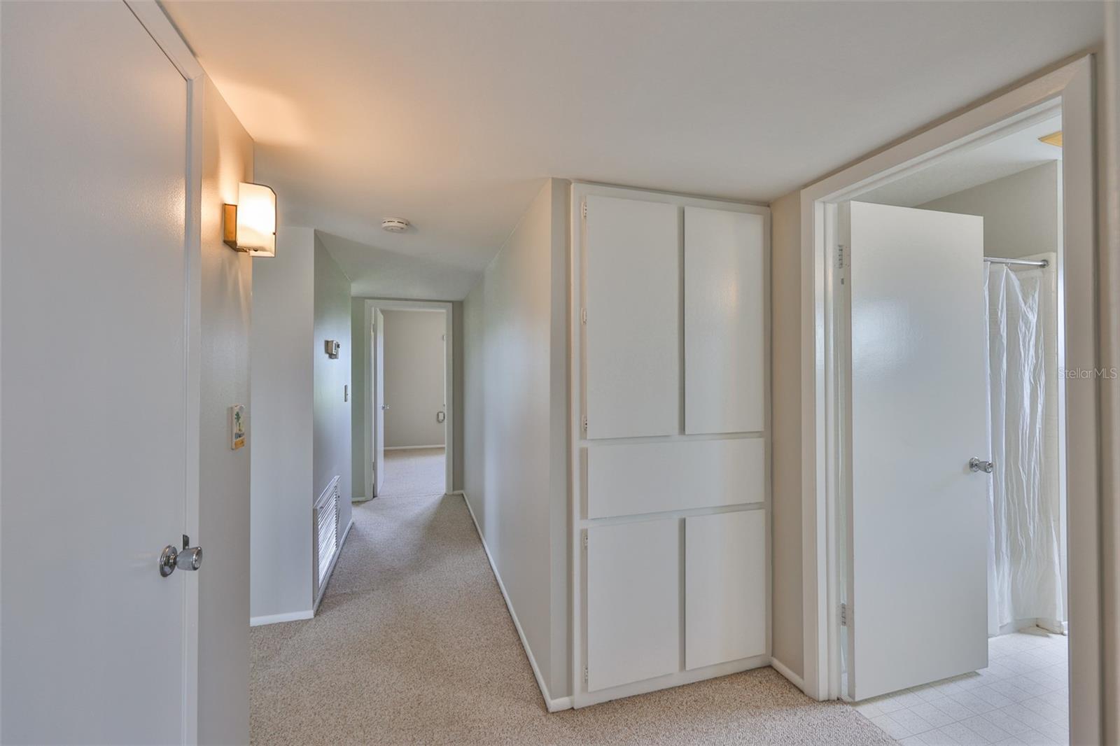 Hallway to Primary & Guest Bed & Bathroom, Vintage Built-In Charm