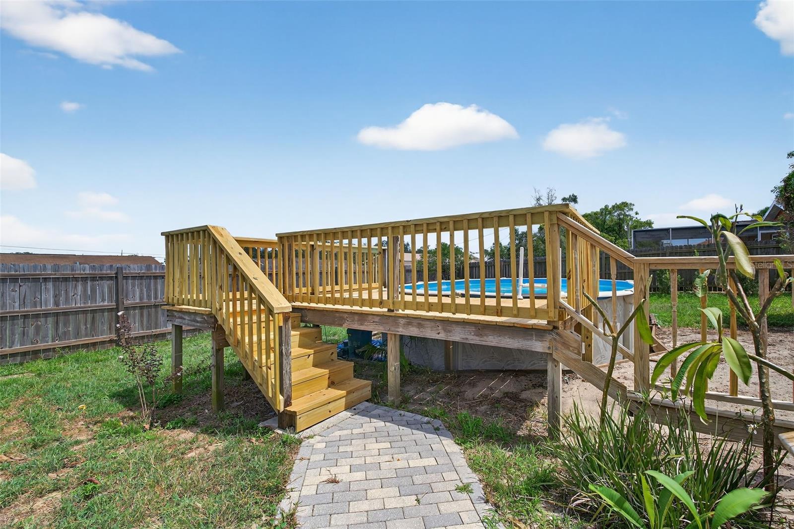 New deck with pool