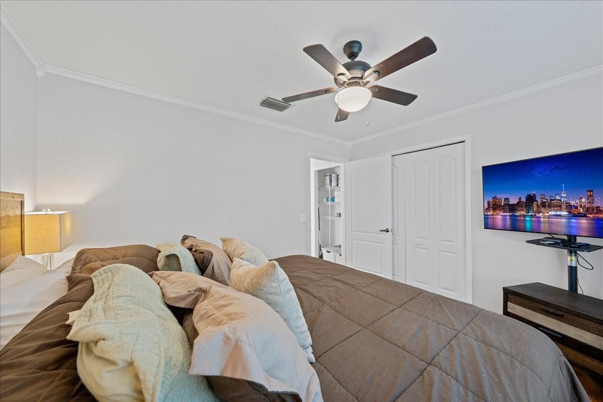 Second bedroom at the front of the home with new luxury vinyl flooring