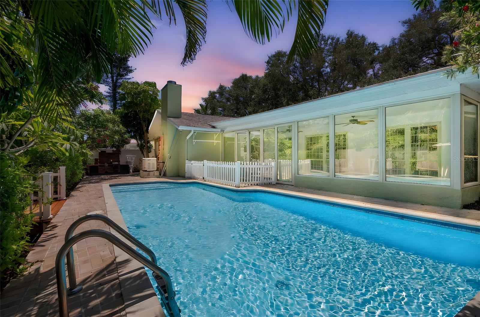 Pool twilight view