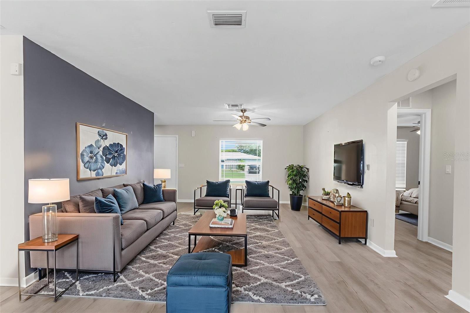 Virtually Staged- Living Room.