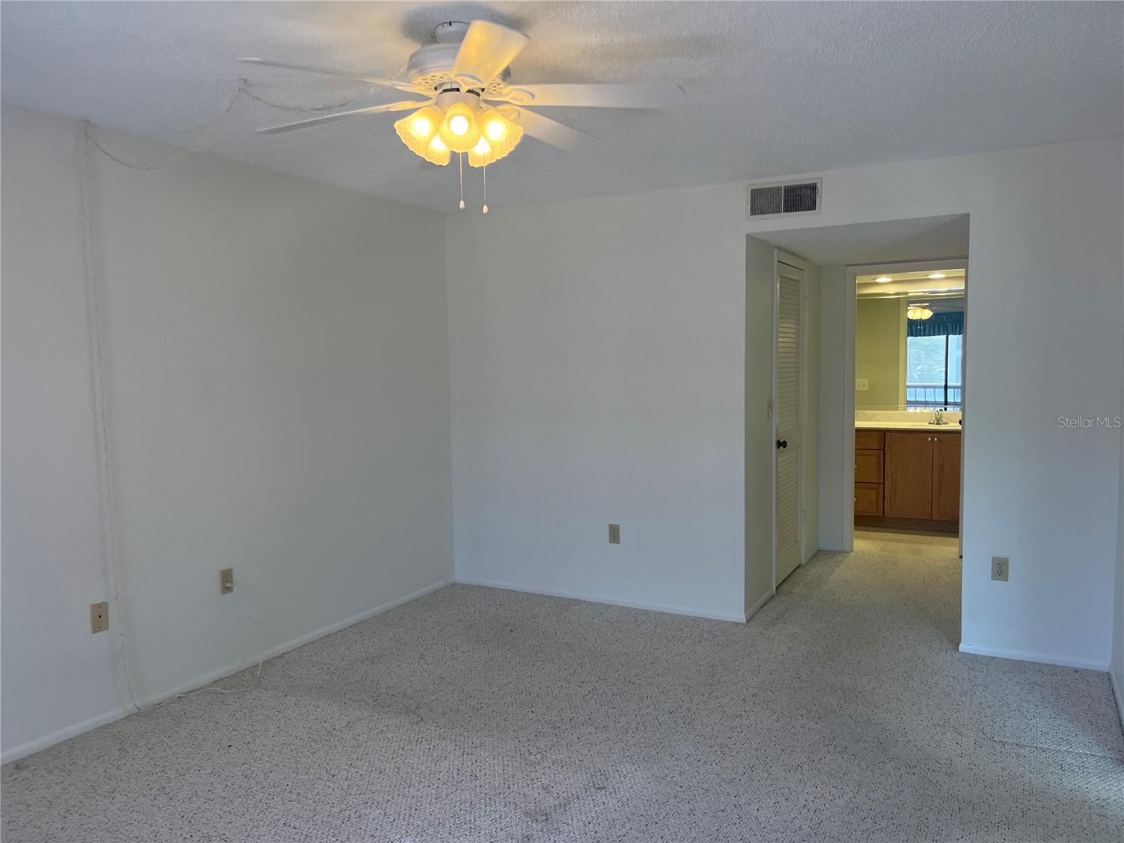 View from primary sliders, looking back into  ensuite