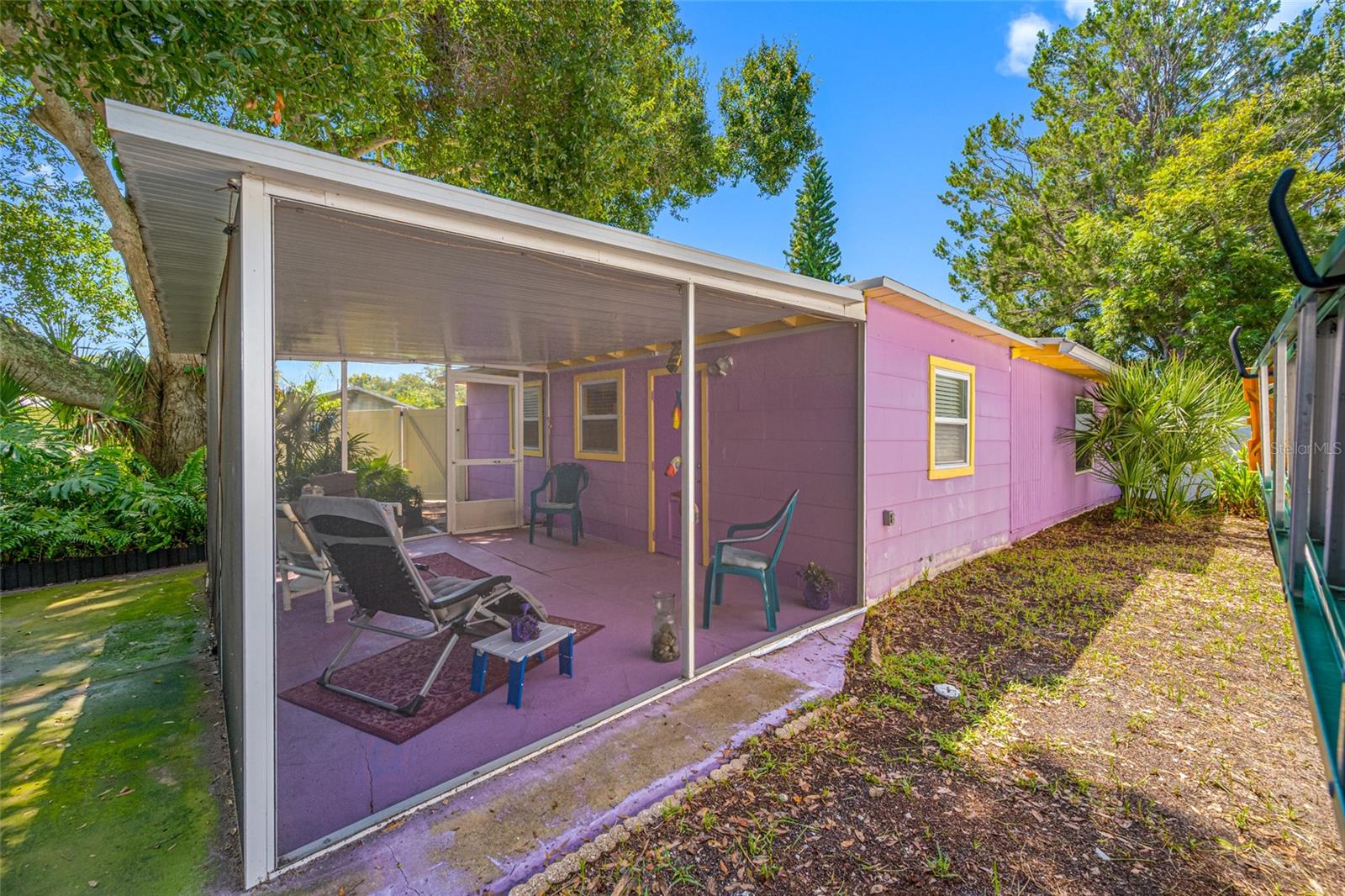 Step out onto your rear covered porch