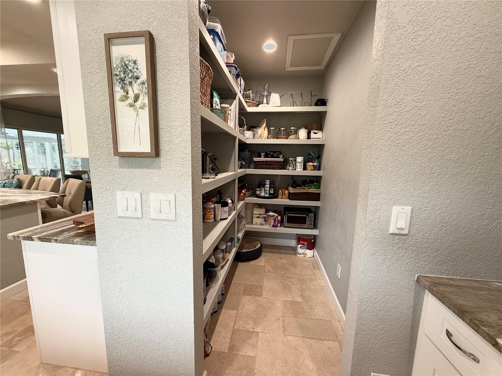 walk in pantry at the back of the kitchen
