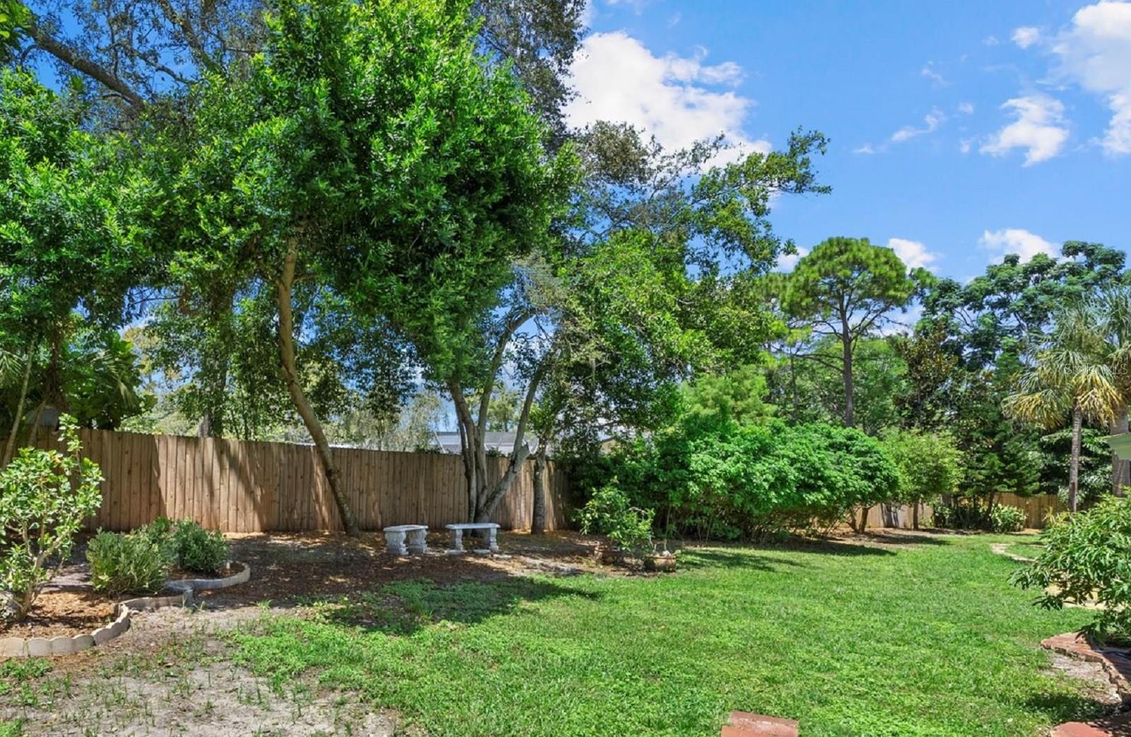 fully fenced back yard