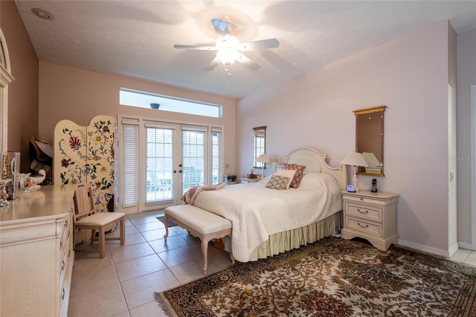 French doors in master bedroom
