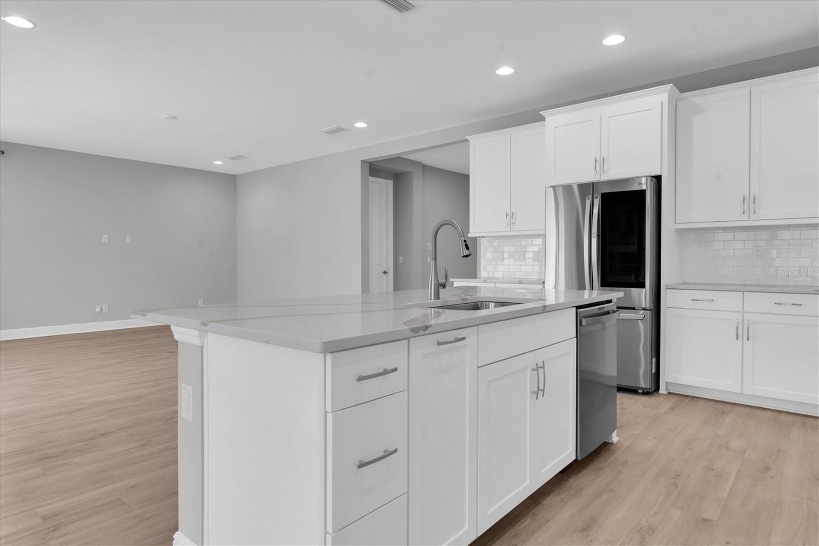Kitchen island to great room