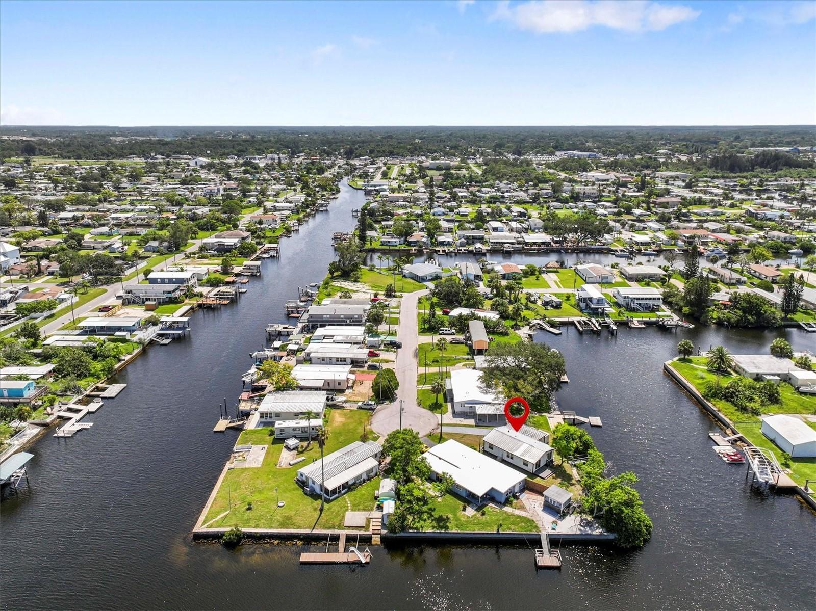 Looking east into the subdivision