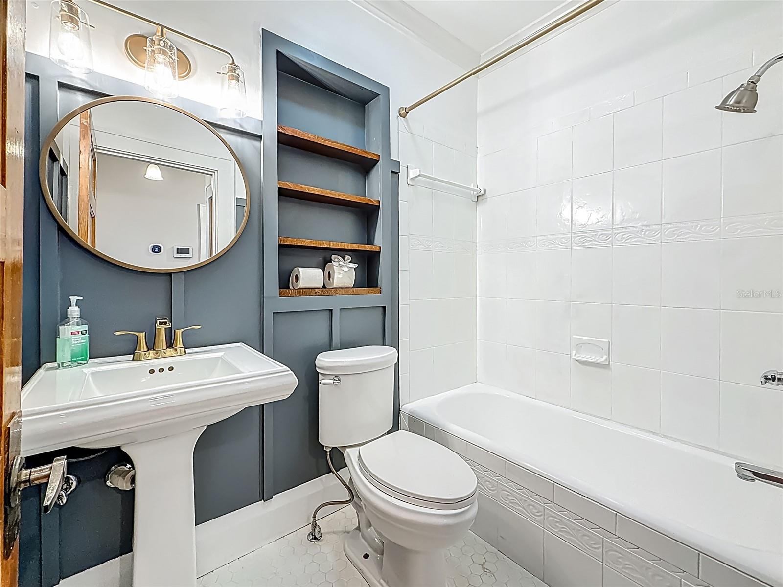 2nd Bathroom, Pedestal Sink, Tub-Shower