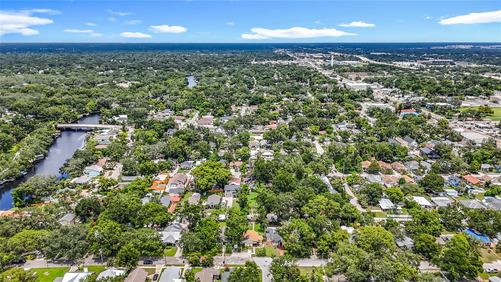 Subject in Foreground with Hillsborough River  in Center