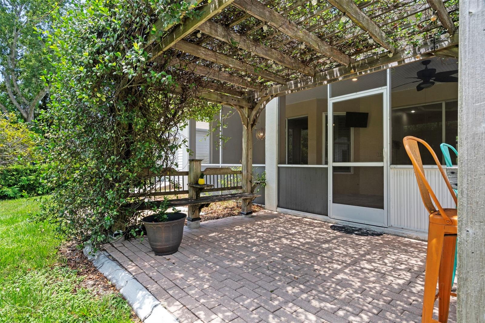 Beautiful covered area for entertaining.