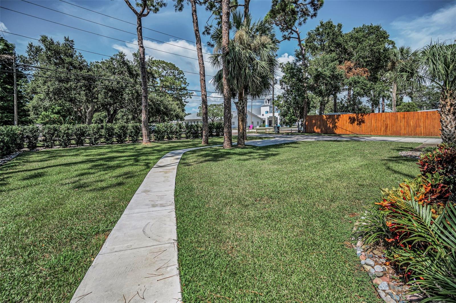 Front side yard area