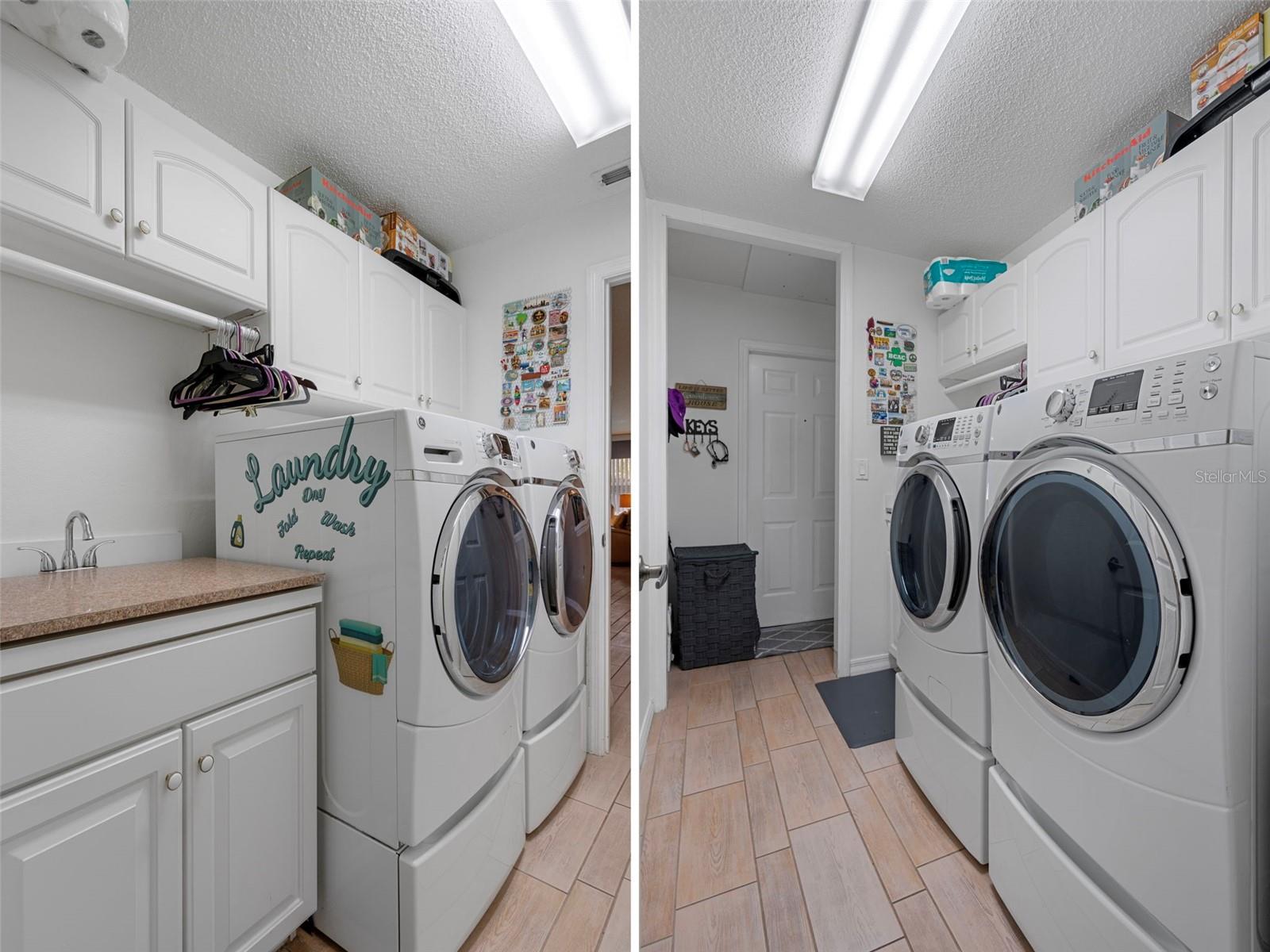 View the laundry room from both ends.