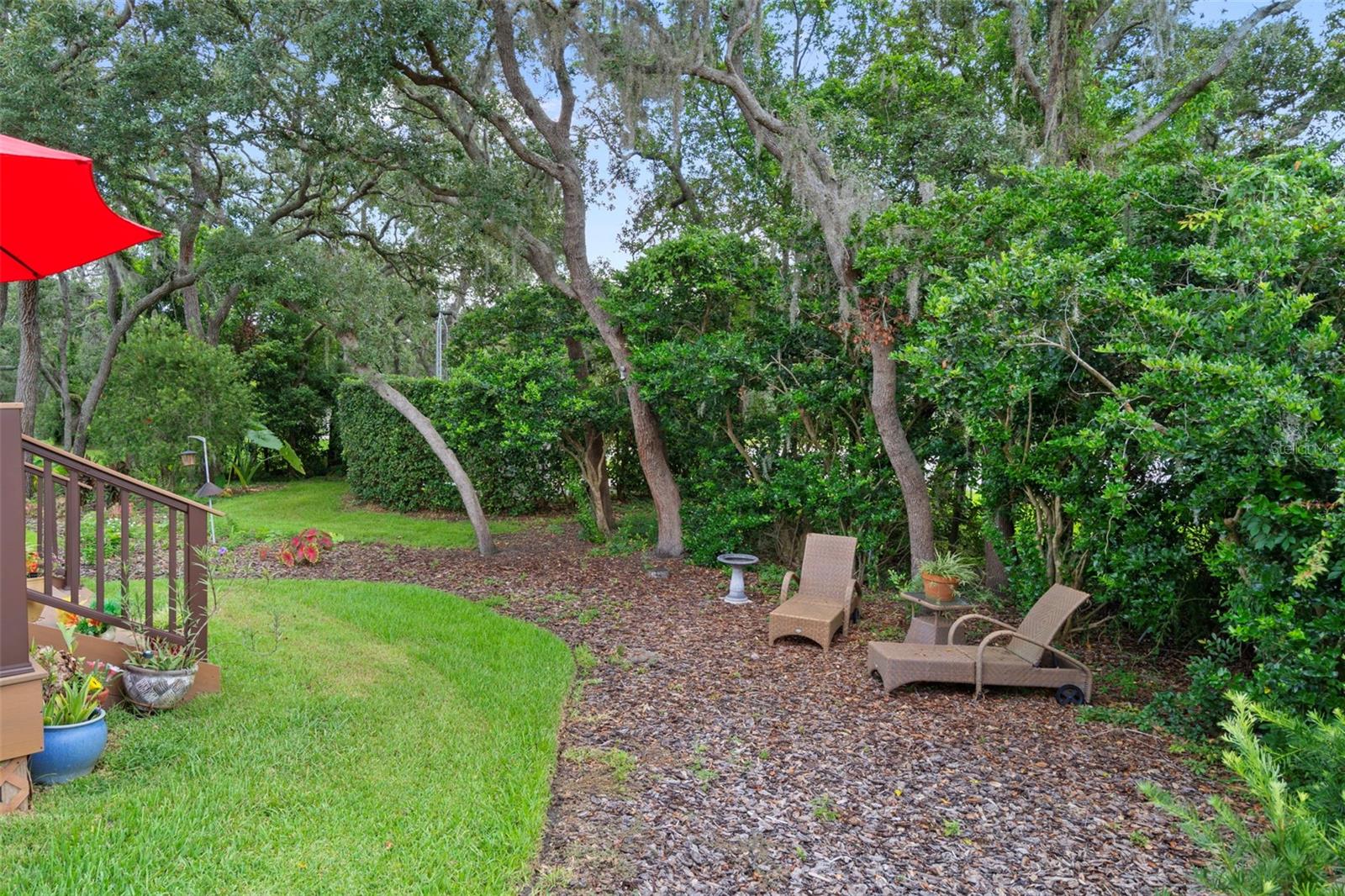 Plenty of privacy with all the trees lining the backyard.