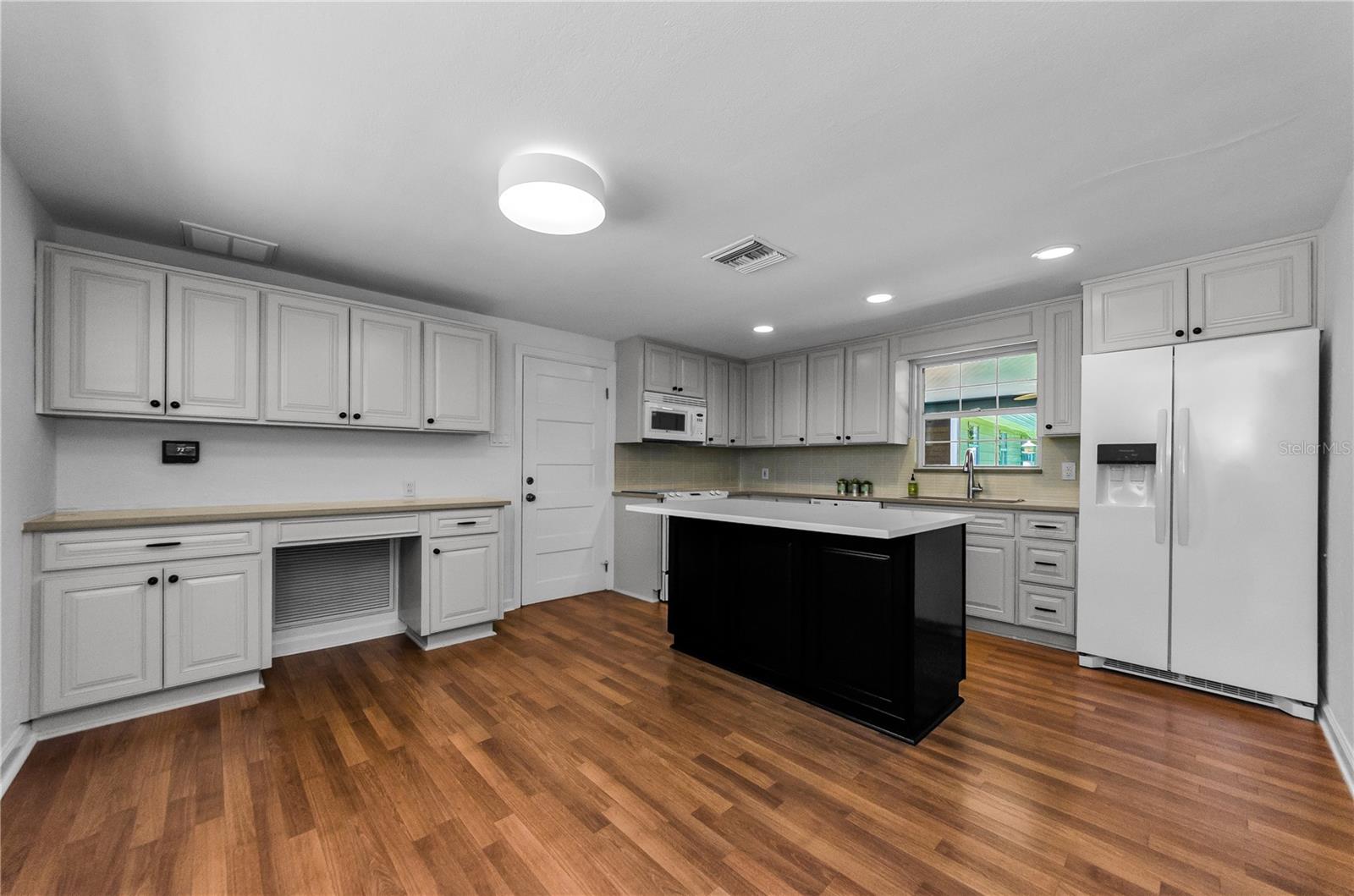 Kitchen and open dining area