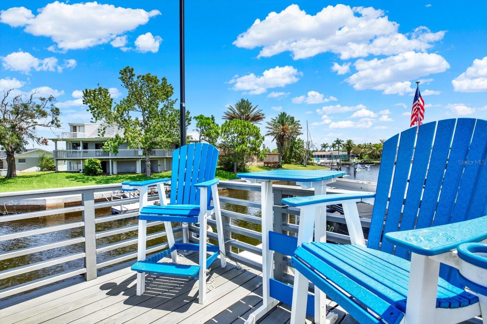 Watch the sun set from your own personal raised deck !  Furniture conveys!