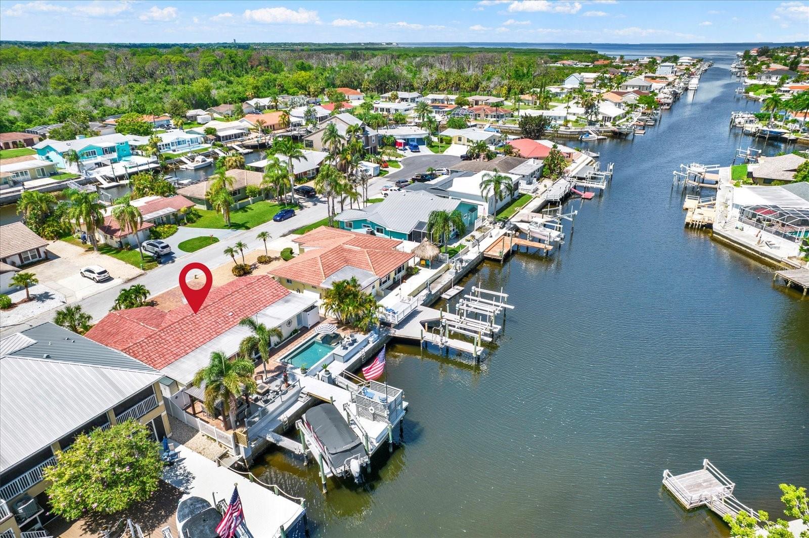 2 minutes to the open gulf, no bridges.  This property sits on a deep wide gulf channel.  Excellent Gulf Access.