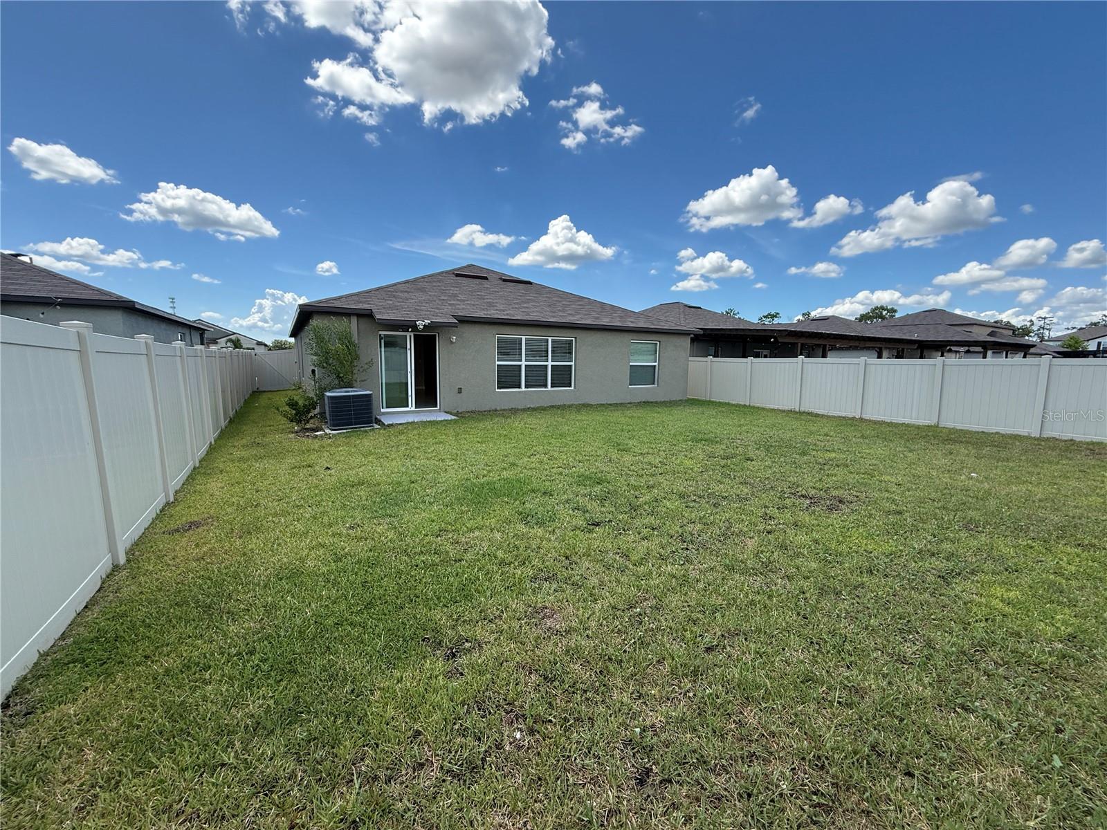 fenced backyard