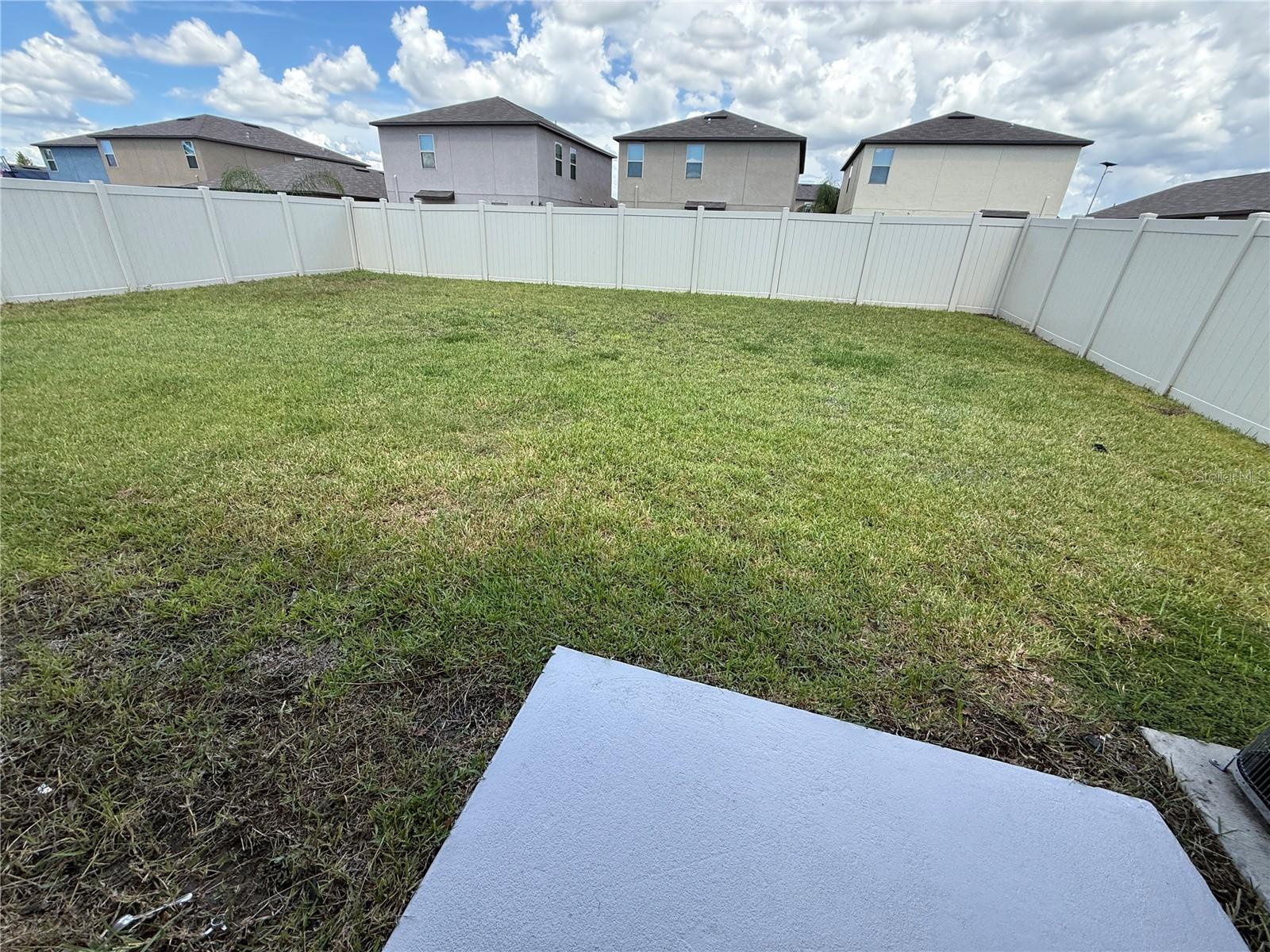 fenced backyard