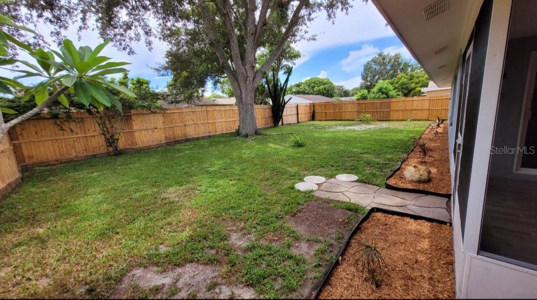 Fenced in backyard