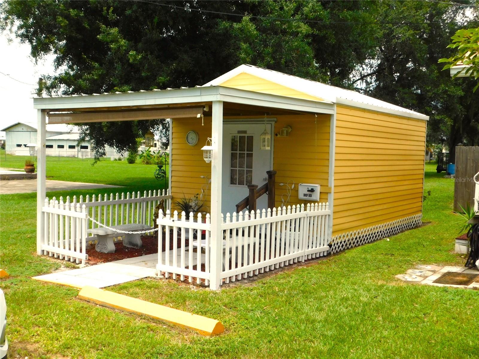 Shed at side of house - used as office