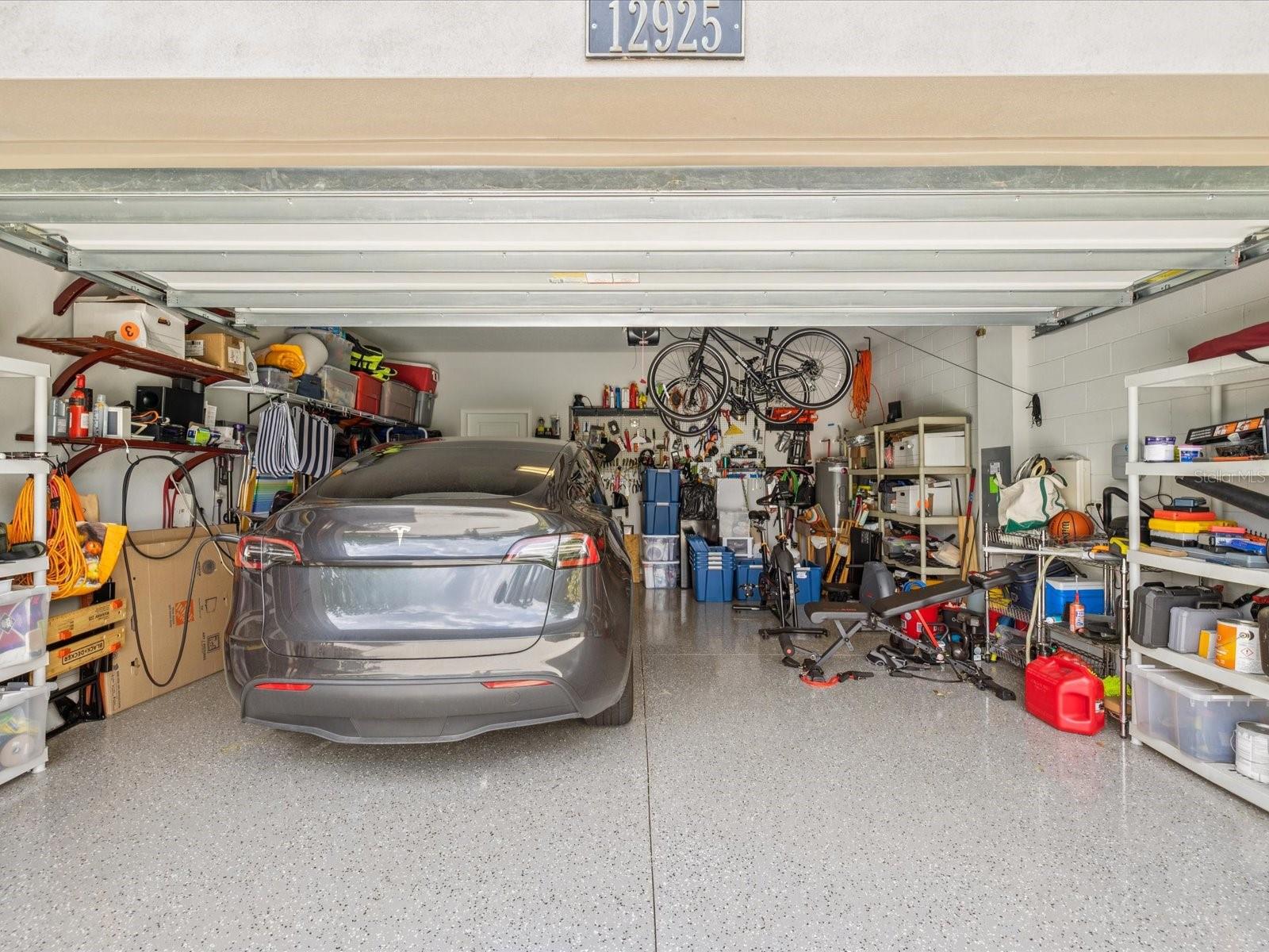 Large garage w/epoxy floors