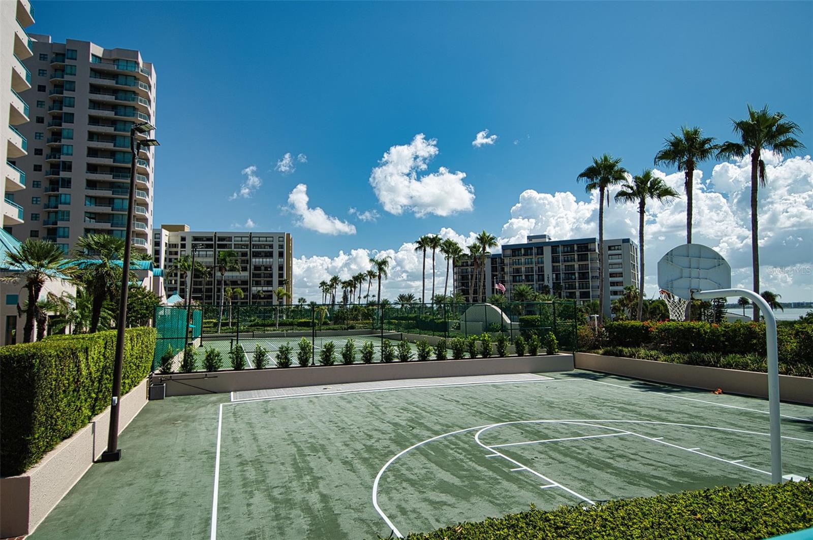 Basket court, tennis court in background