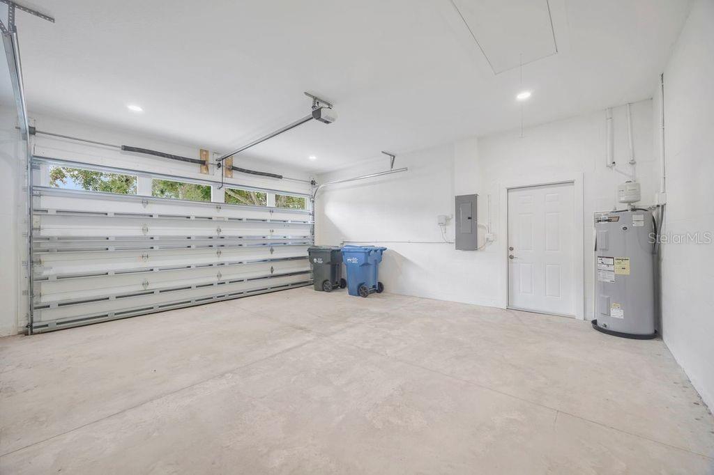 Garage with 50 gallon water heater