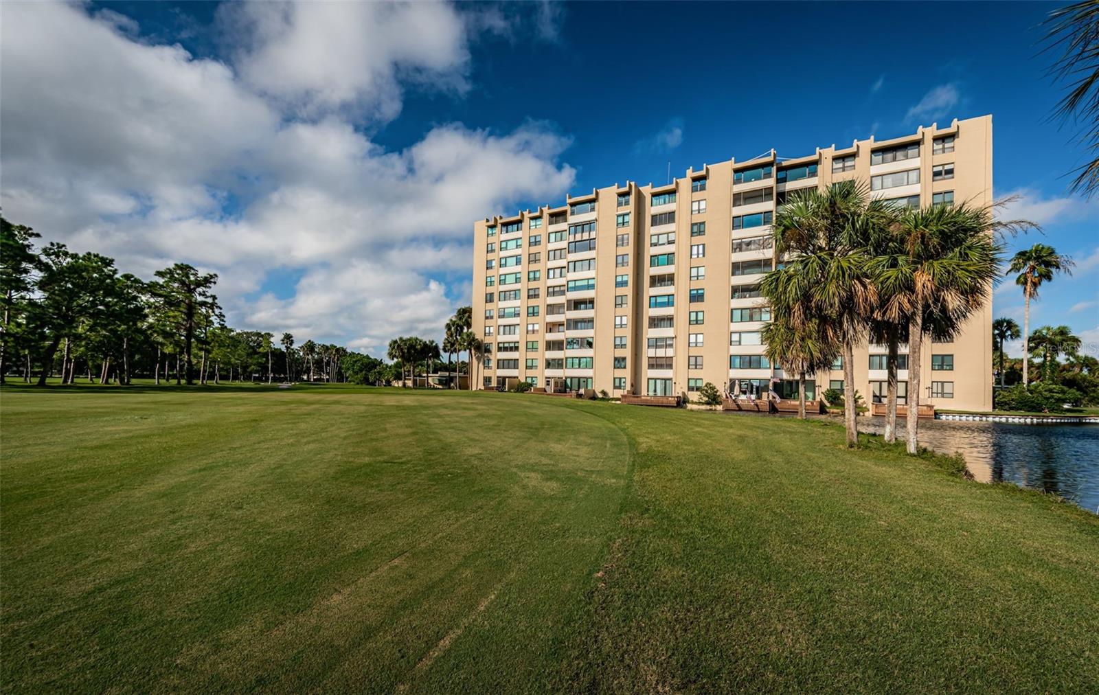View from the back of the building standing on the Golf Course