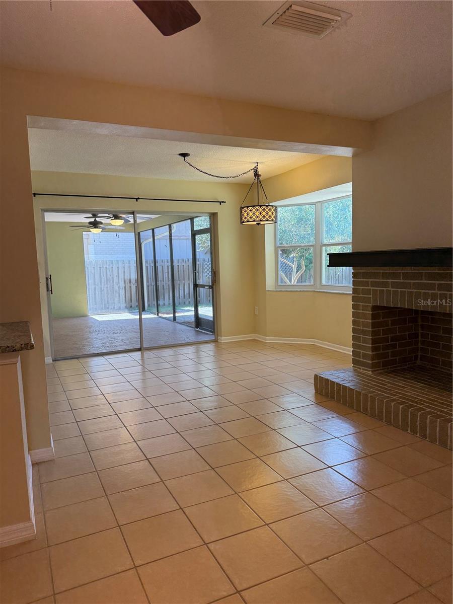 Large Family room with fireplace