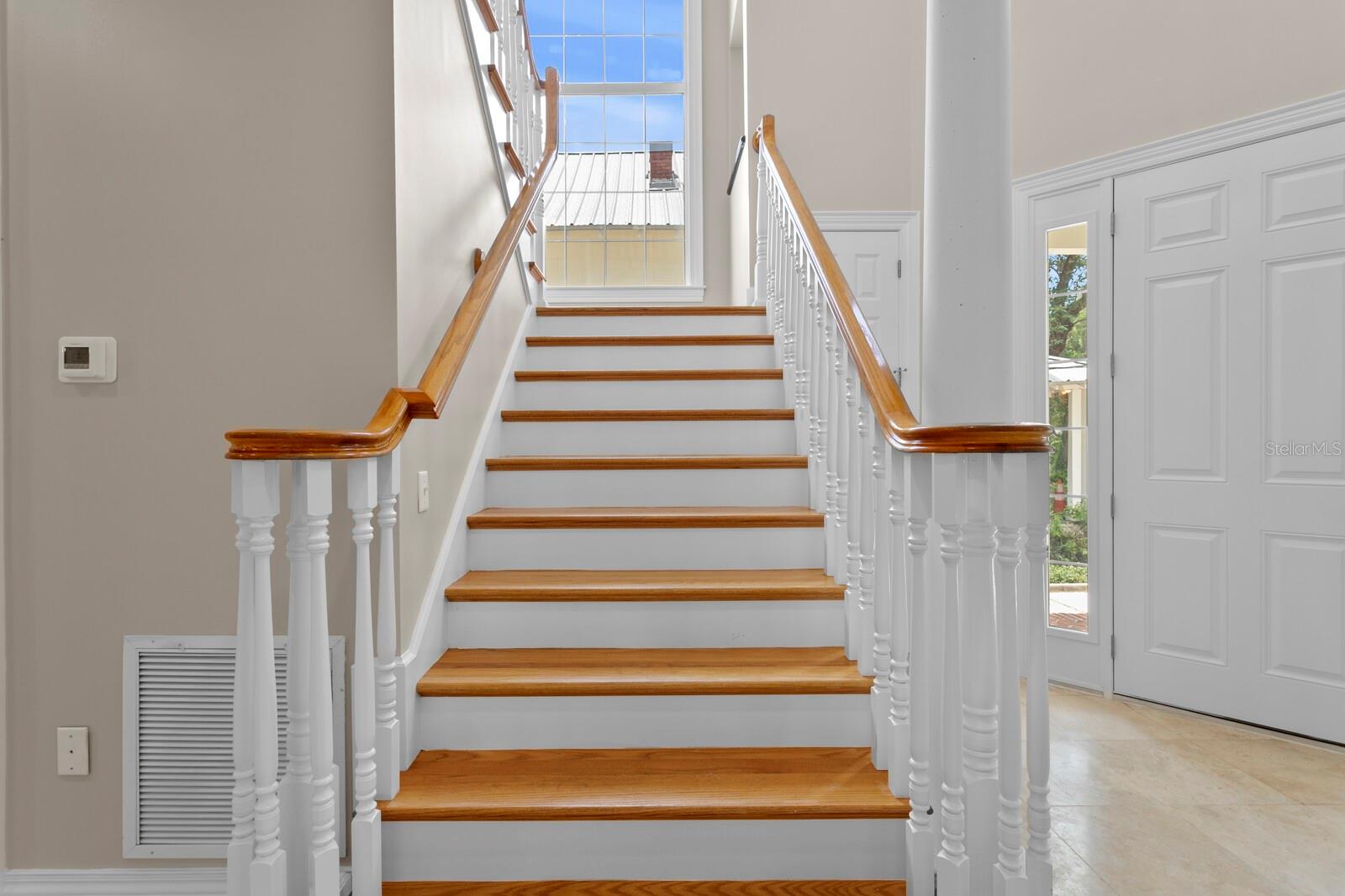 Wooden staircase to the 2nd floor