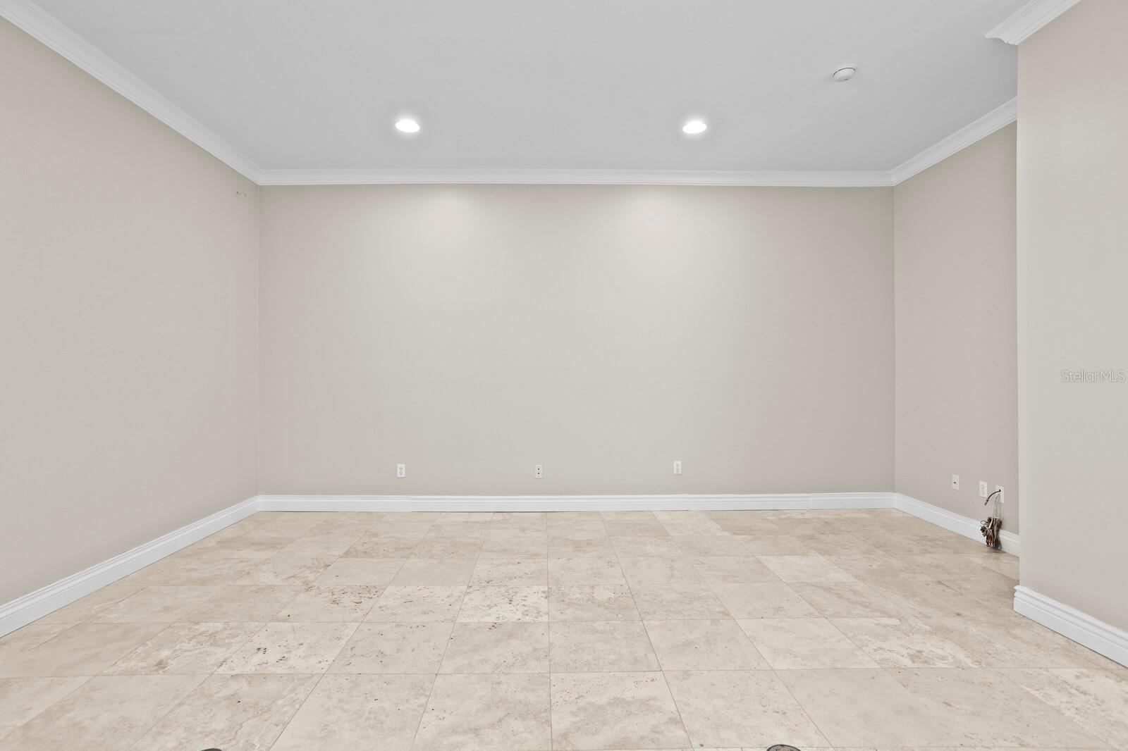 Spacious family room and crown molding throughout