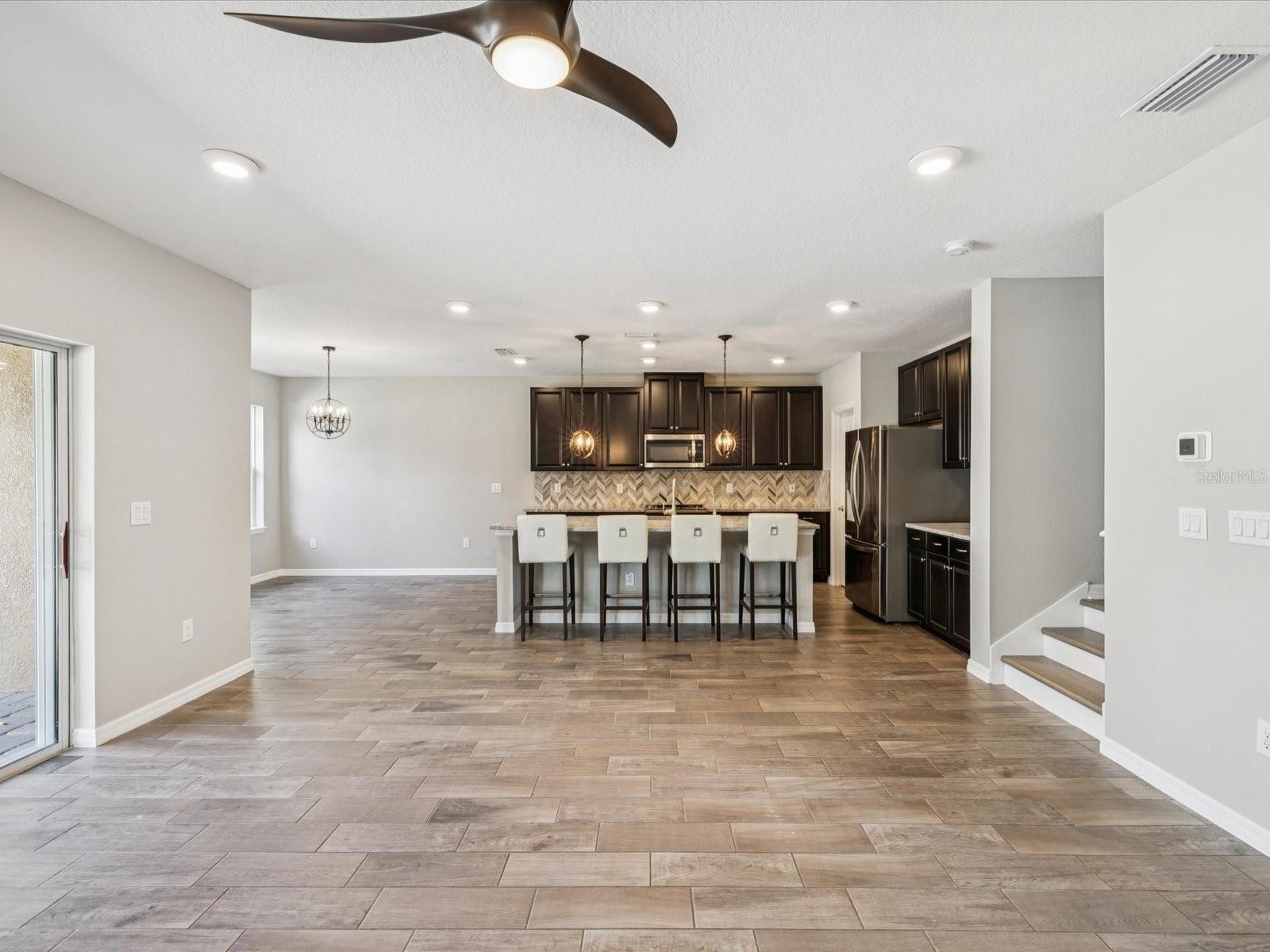 combined living room & kitchen area