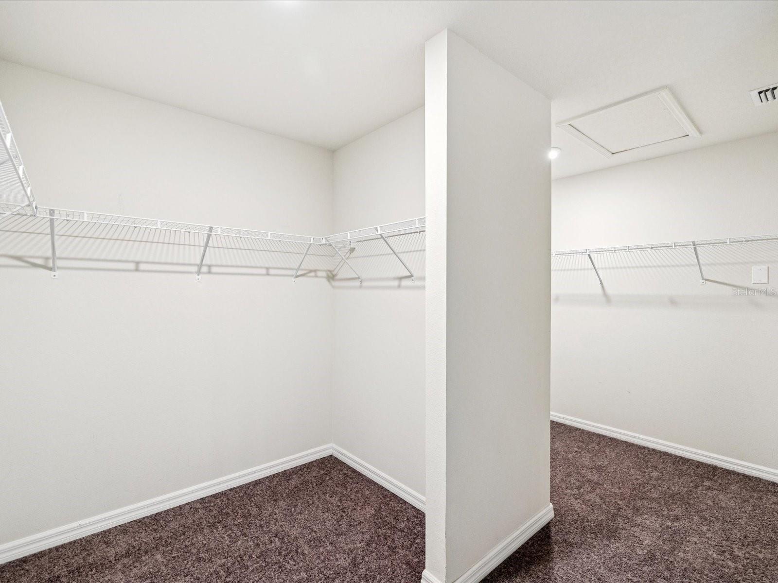 Master bedroom split closet