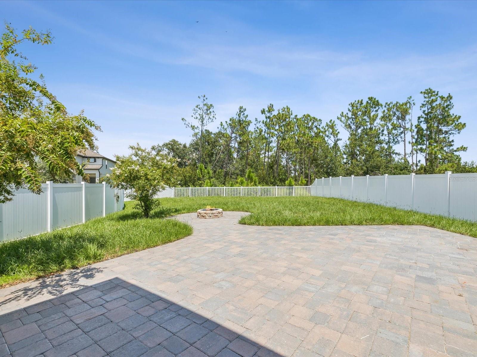 paved back yard