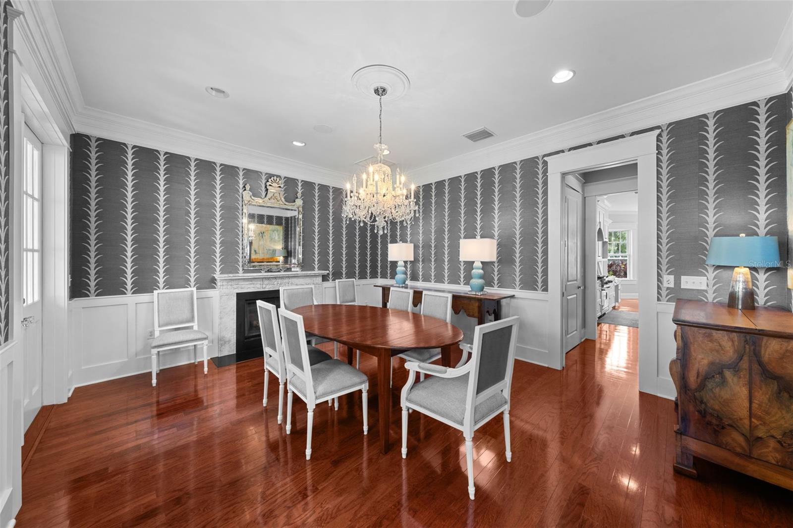 Formal dining room is spacious