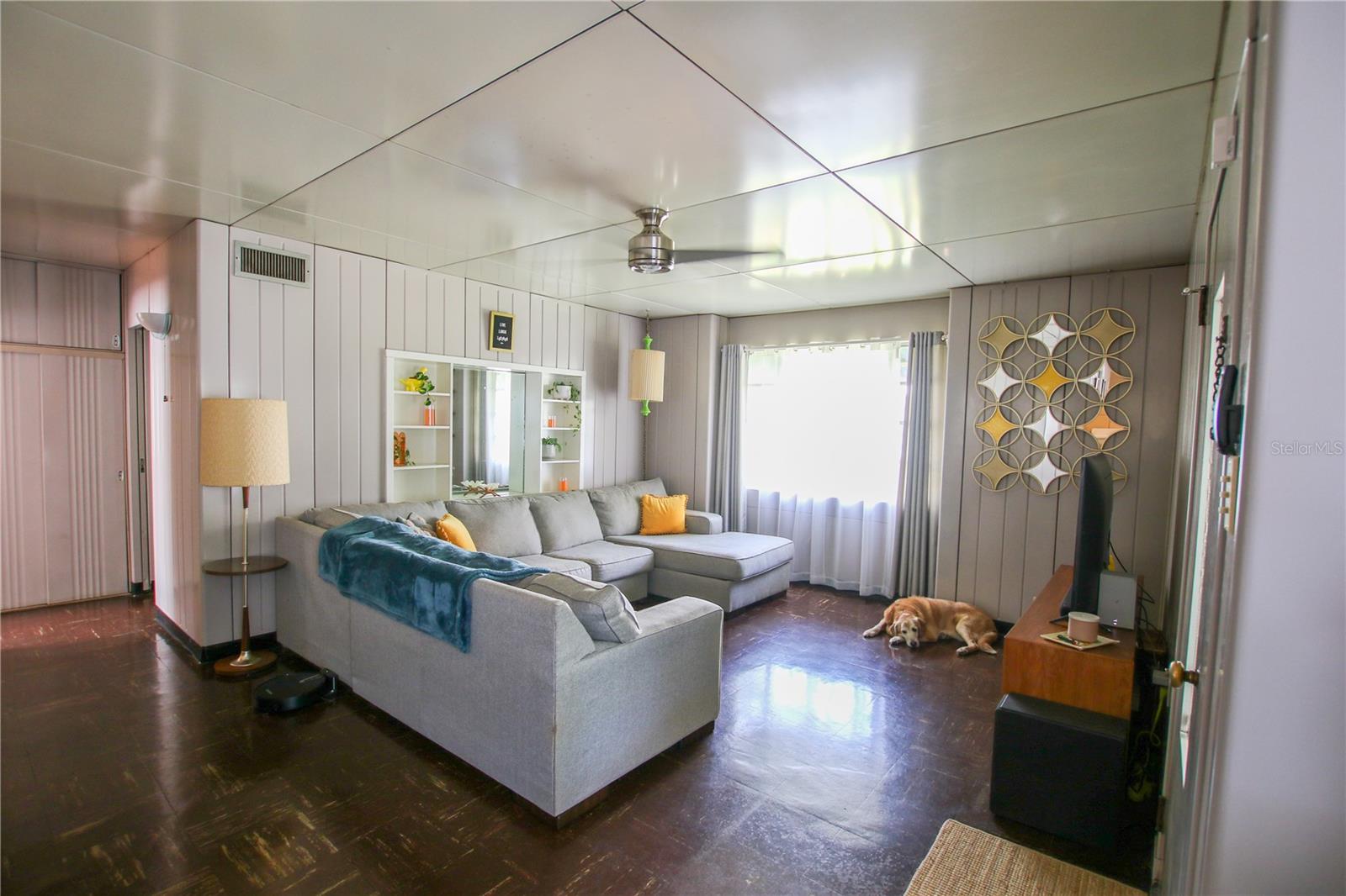Spacious and has built ins! Yes that ceiling is metal too.