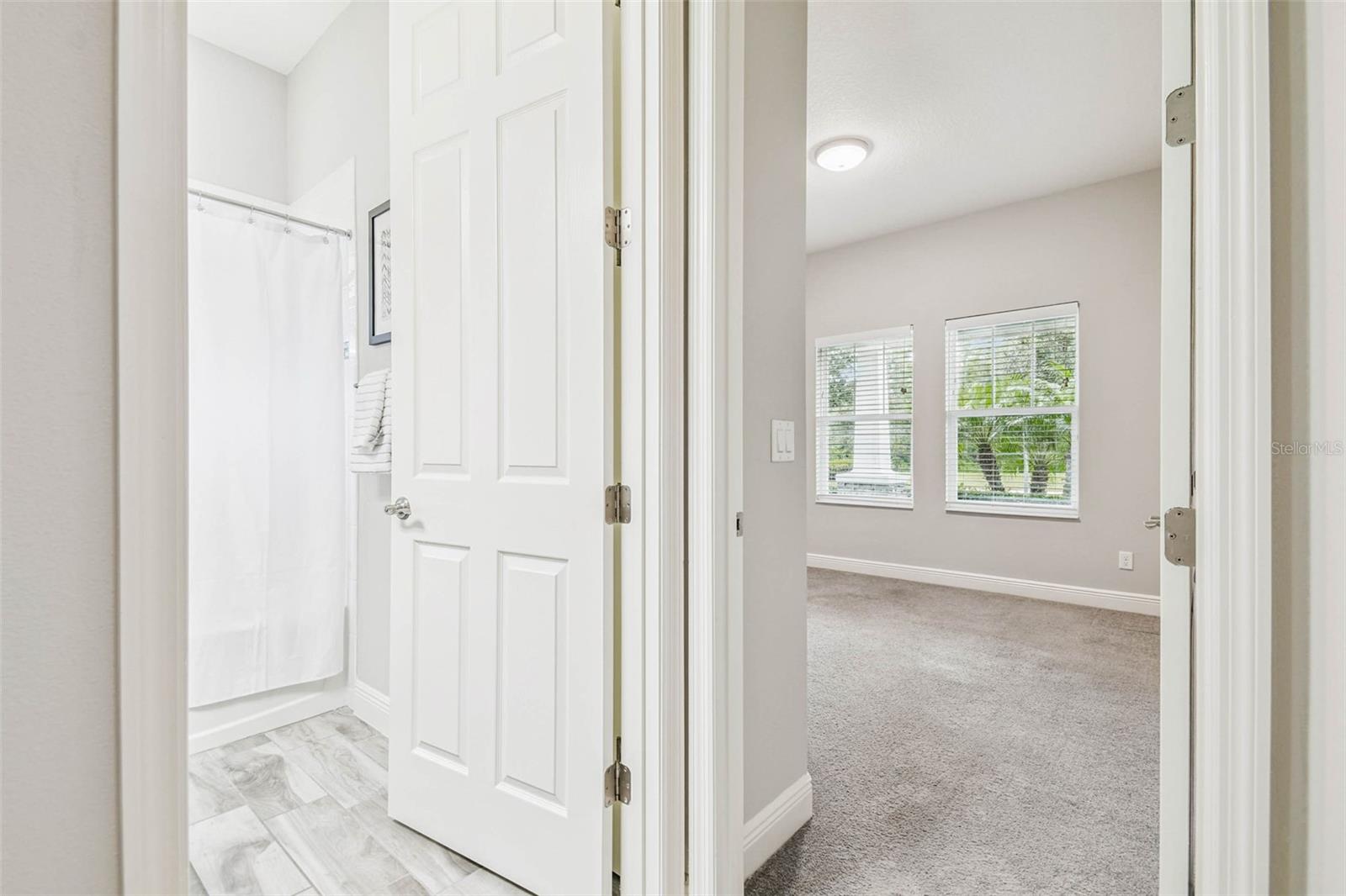 Bedroom tucked away towards the front of the home for privacy