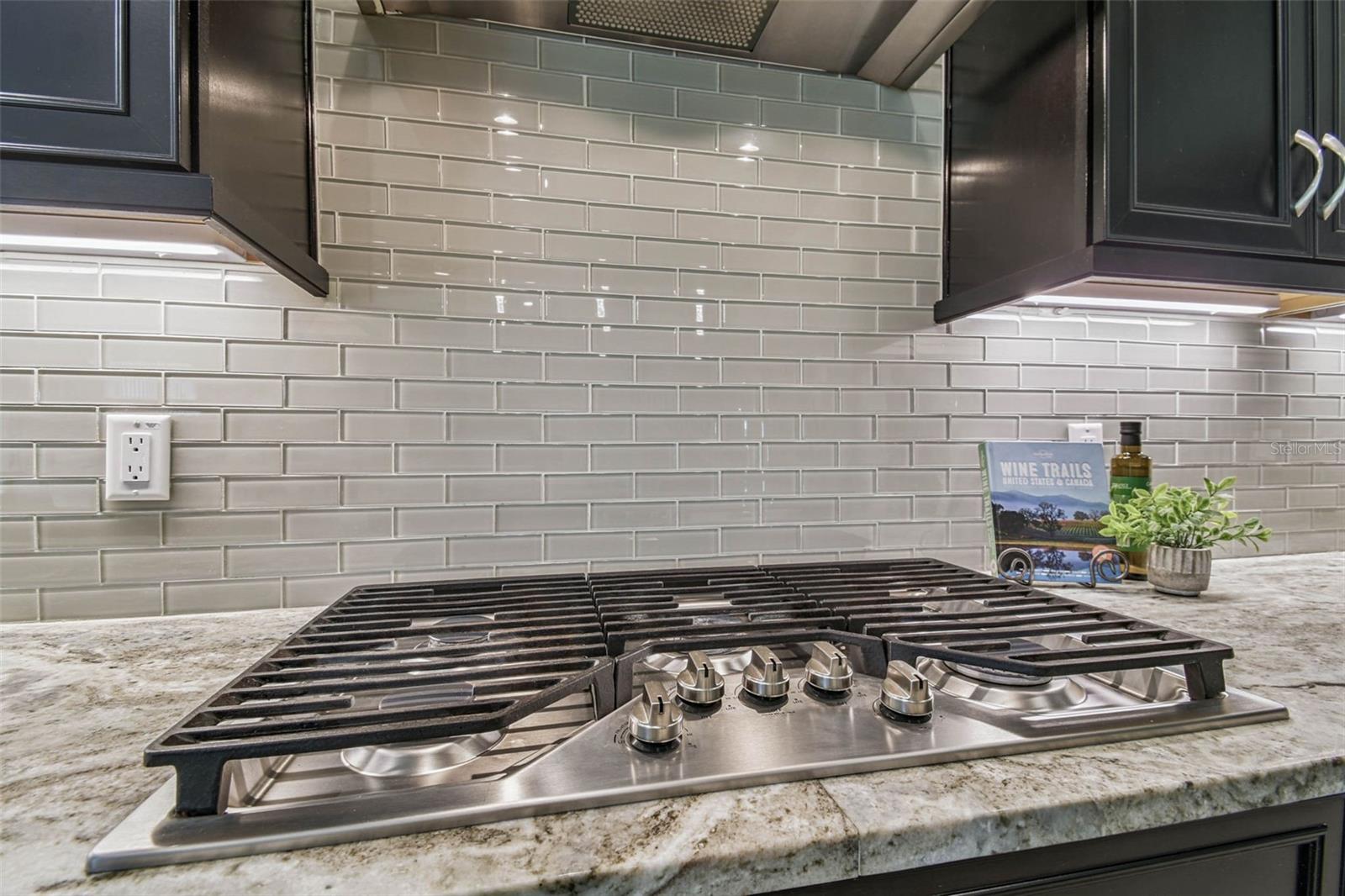 5 burner GAS cooktop with hood