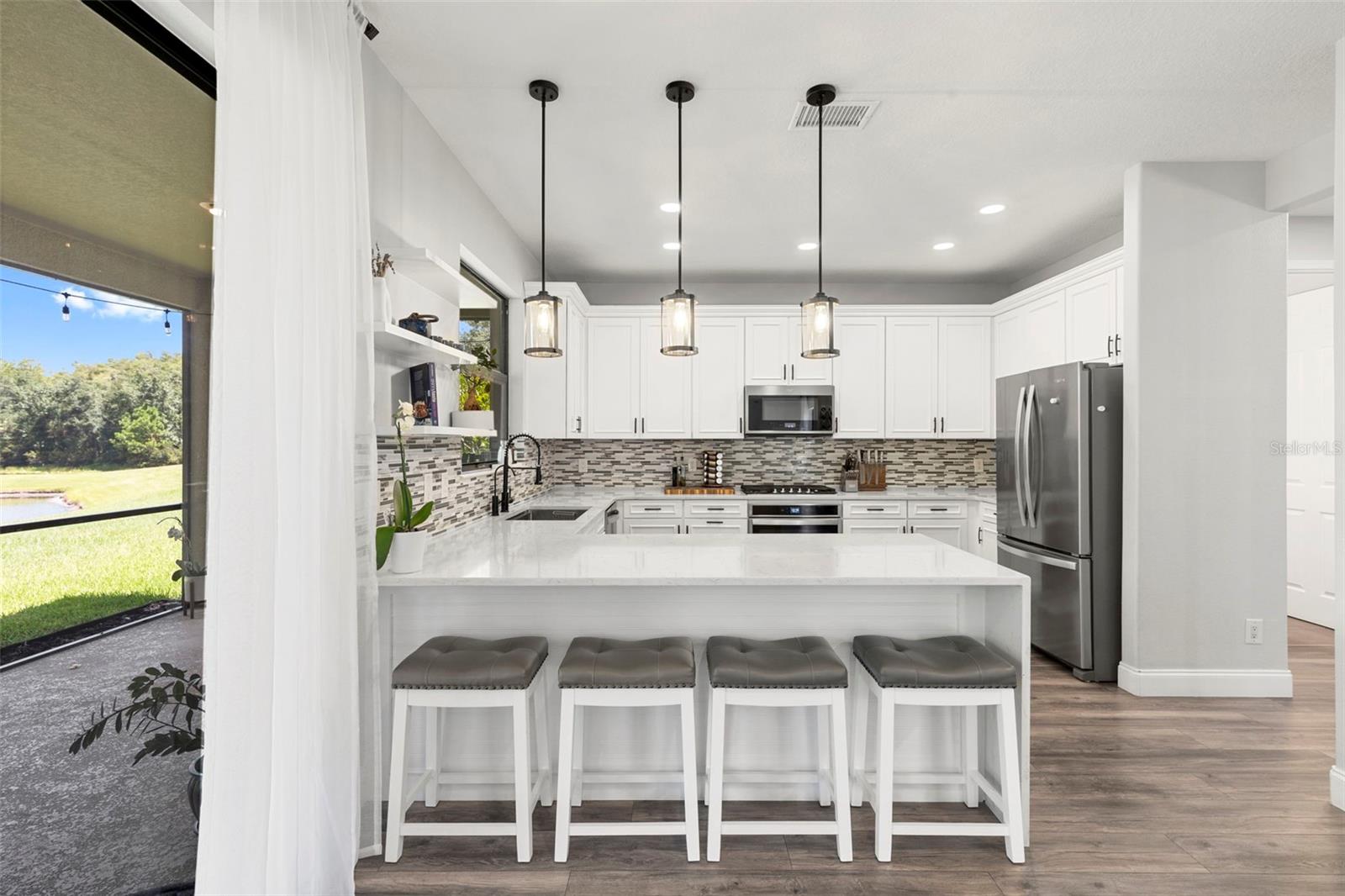 Kitchen-Waterfall Island