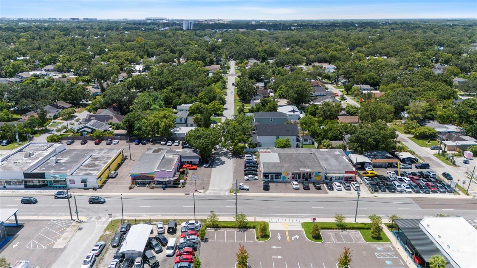 Aerial Of Community-Shops Just Steps Away