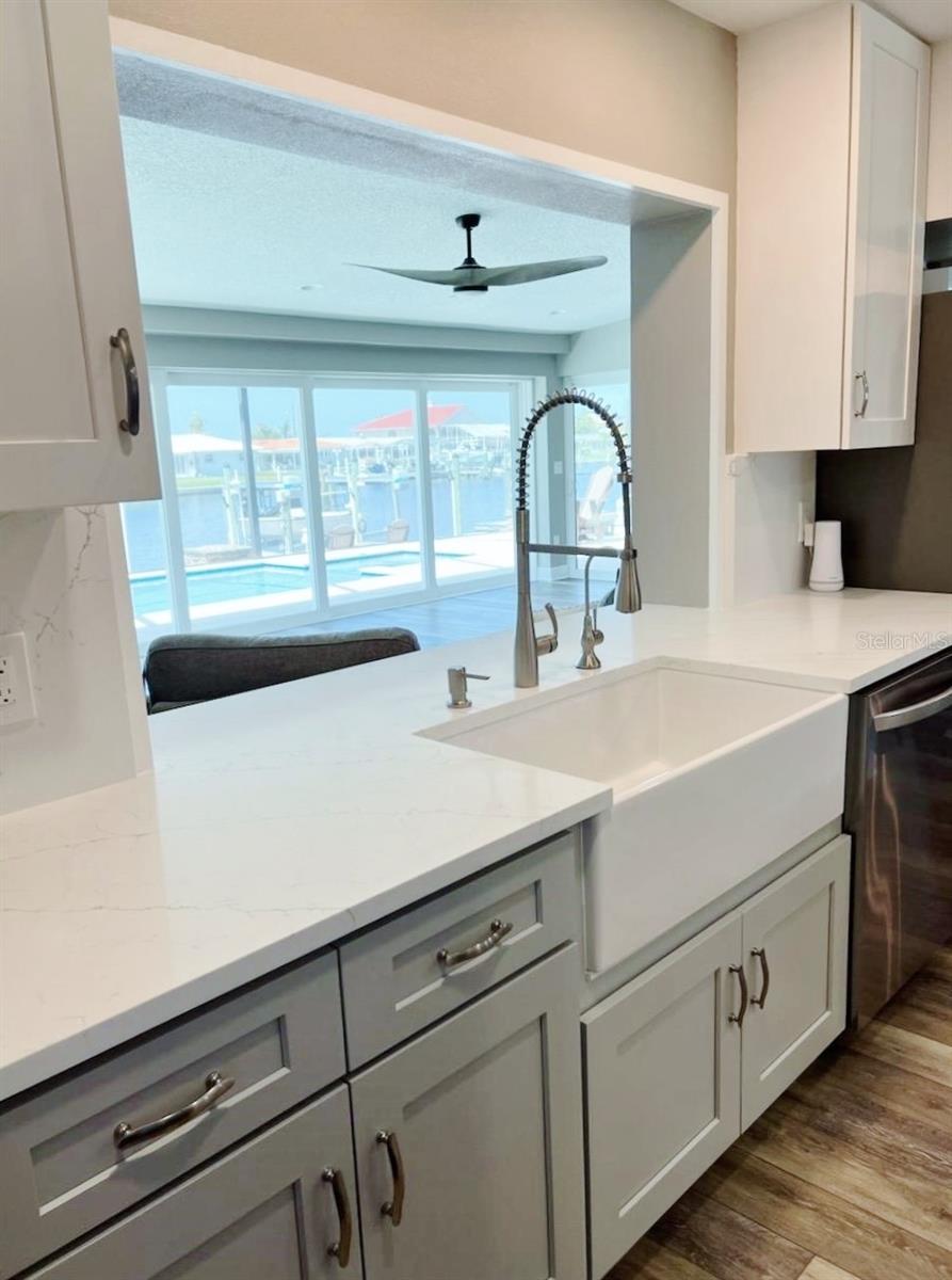 Kitchen with farmhouse sink